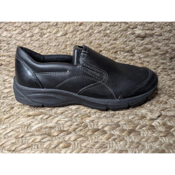 Dr Scholls Careers Shoes Womens 8 W Black Comfy Leather Slip-Ons w/Gel Cushion - Picture 1 of 8